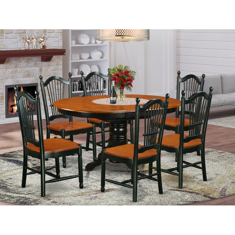 Rubberwood butterfly table with 4 online chairs